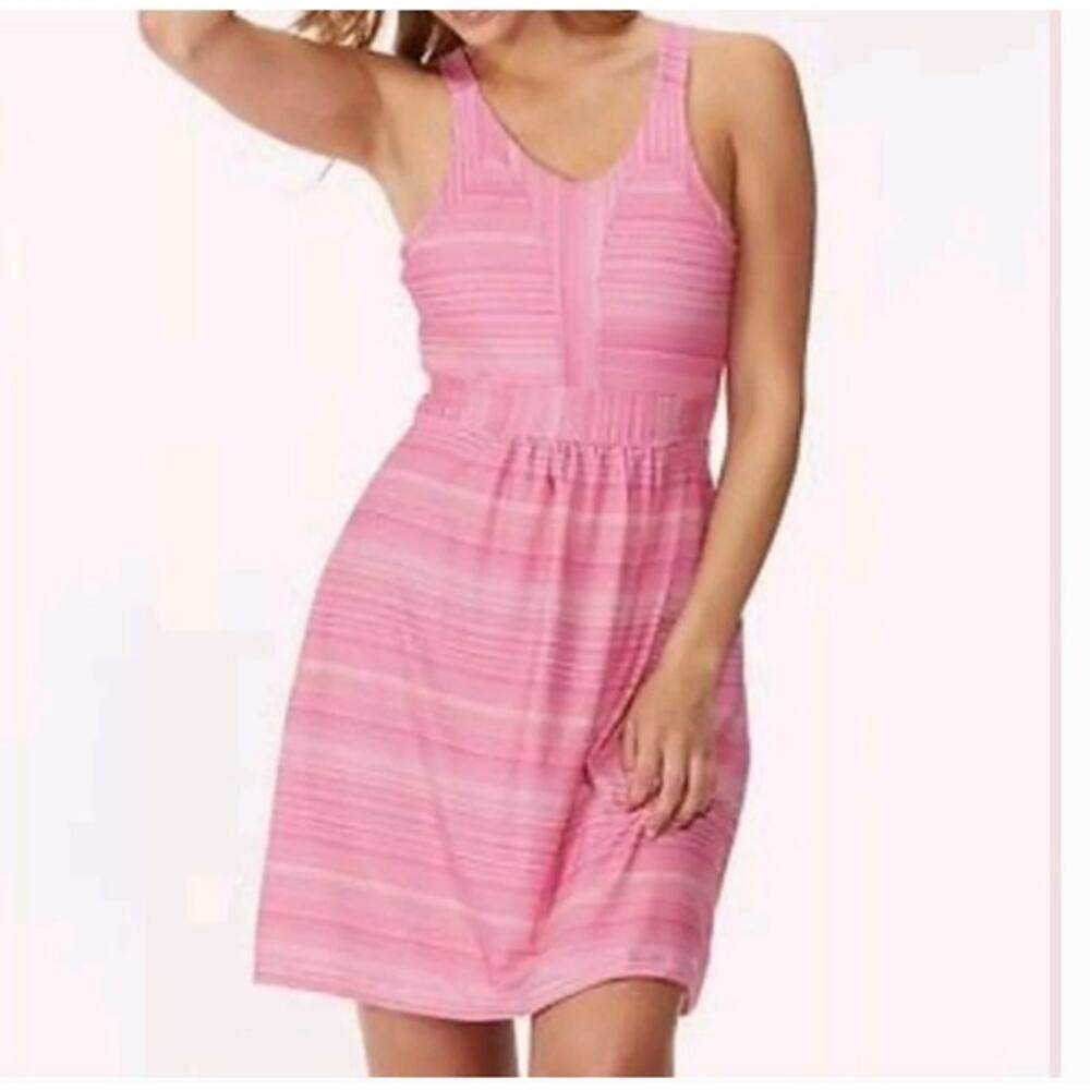 NEW Tehama Pink Stripe Athletic Dress Travel Preppy Athleisure Tennis NWT
